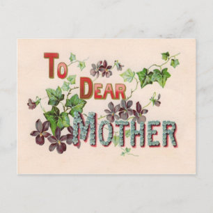 Blue Forget Me Nots Purple Mother's Day Card