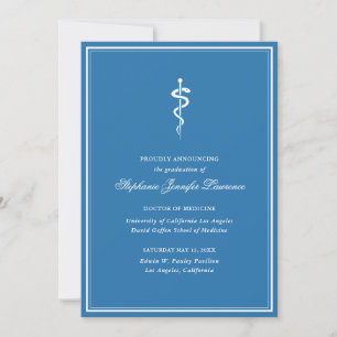 Blue Formal Medical School Graduation Announcement