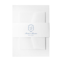 Blue Formal Monogram Crest & Script Wedding