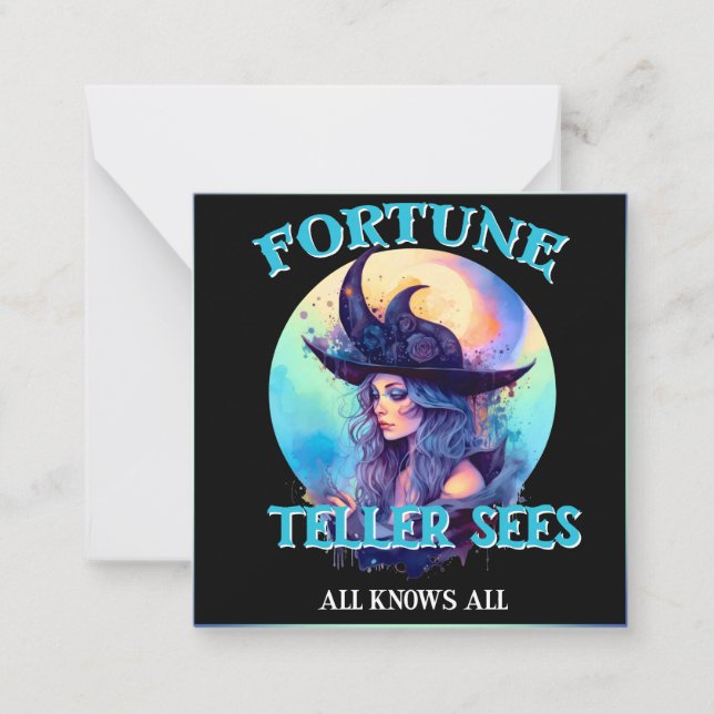 Blue Fortune Teller _ Halloween Card (Front)