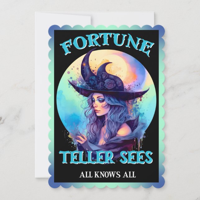 Blue Fortune Teller _ Halloween Card (Front)