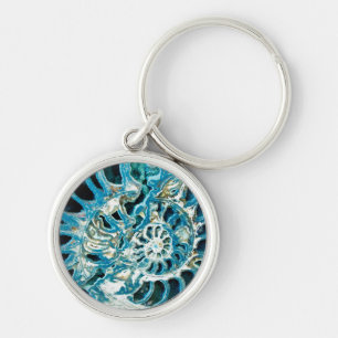Blue Fossil Key Ring