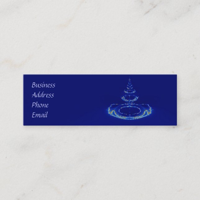 Blue fountain mini business card (Front)