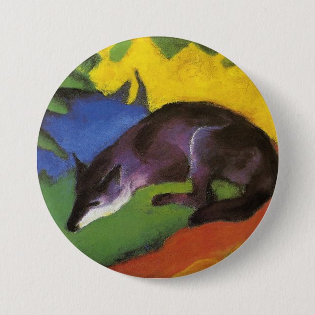 Blue Fox (by Franz Marc) 7.5 Cm Round Badge (Front)
