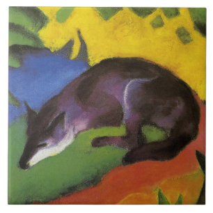 Blue Fox (by Franz Marc) Ceramic Tile