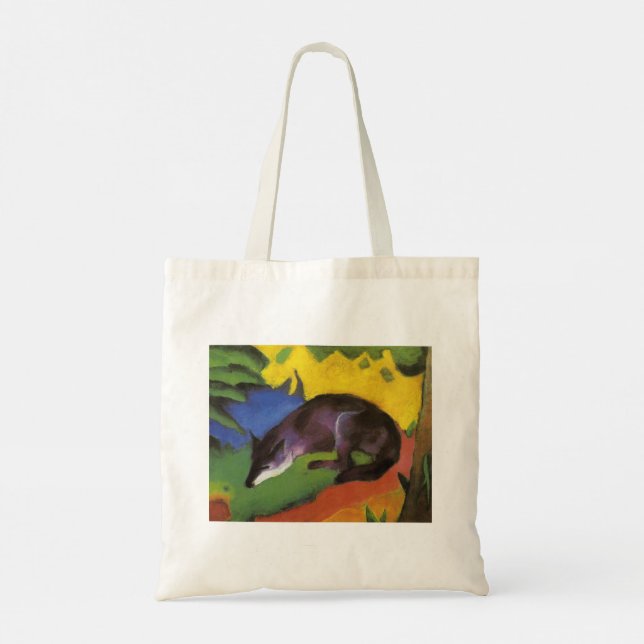 Blue Fox (by Franz Marc) Tote Bag (Back)