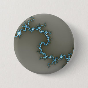 Blue - Fractal 6 Cm Round Badge