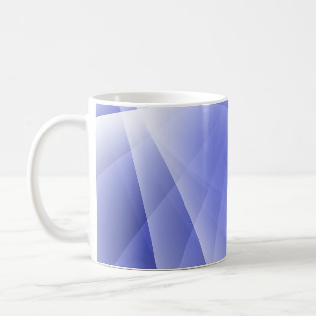 Blue Fractal Blank Background Coffee Mug (Left)