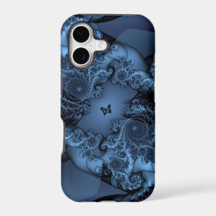 blue fractal butterfly art iphone case