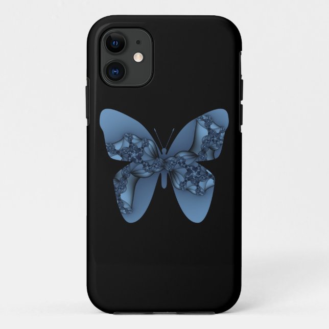 blue fractal butterfly Case-Mate iPhone case (Back)