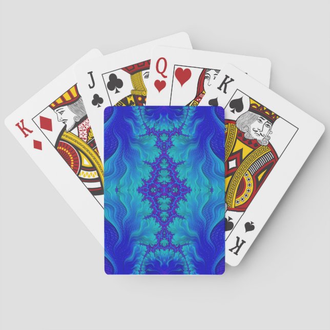 Blue Fractal Design Playing Cards ~ Original (Back)