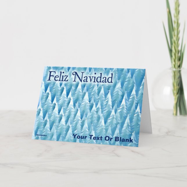 Blue Fractal Forest - Christmas Card (Front)