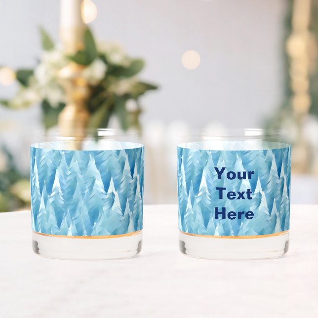 Blue Fractal Forest Whiskey Glass (Insitu (Wedding))