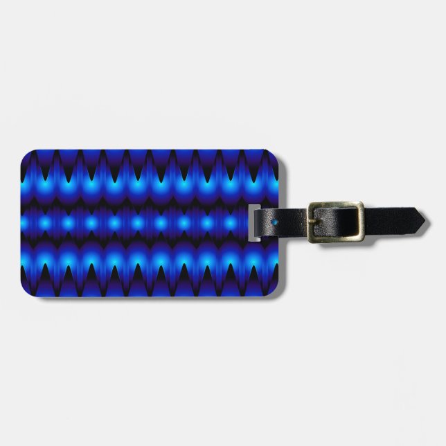 blue fractal graphic luggage tag (Front Horizontal)