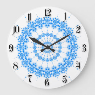 Blue fractal large clock