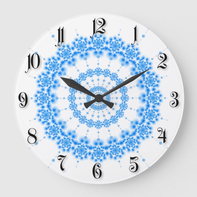 Blue fractal large clock (Front)