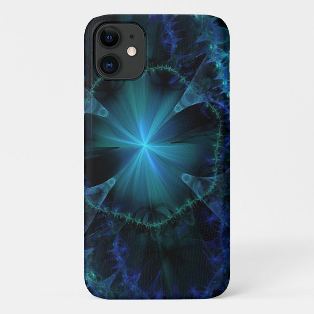Blue Fractal Pattern Case-Mate iPhone Case (Back)