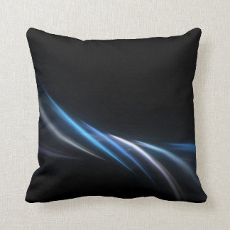 Blue Fractal Plasma Background Cushion