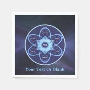 Blue Fractal Seder Plate Napkin
