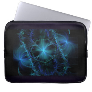 Blue Fractal Space Laptop Sleeve