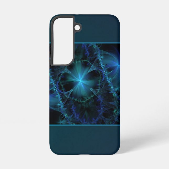 Blue Fractal Space Samsung Galaxy S22 Case (Back)
