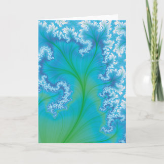 Blue Fractal Tree Card