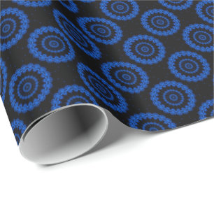 Blue fractal wrapping paper