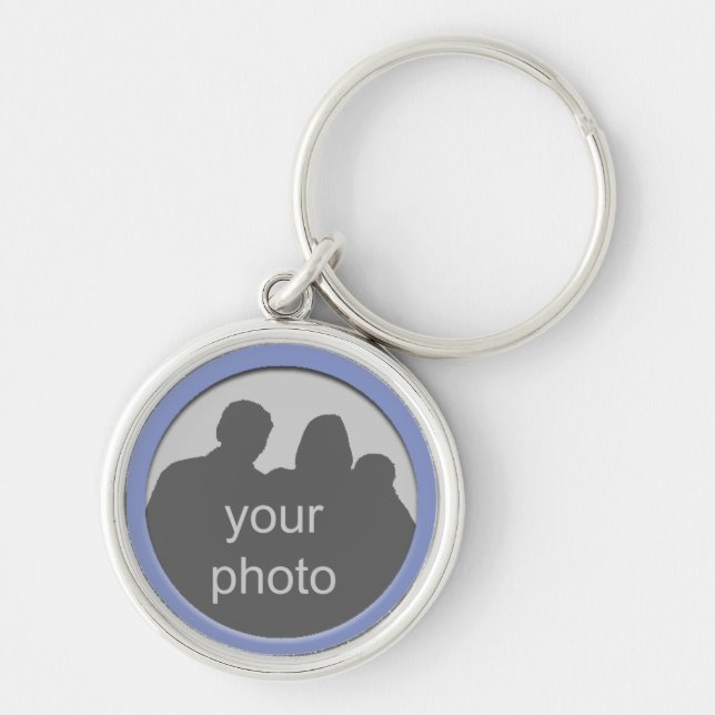 Blue Frame Your Photo Premium Keychain 4 (Front)