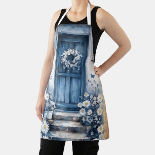 Blue Framed Door - Rustic Country Apron