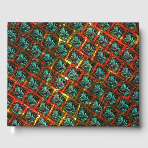 Blue 'framed eyes', square, scratch or red grating guest book