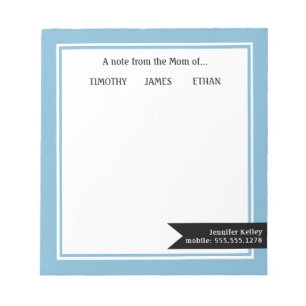 Blue Framed Note from the Mum of...Personalised
