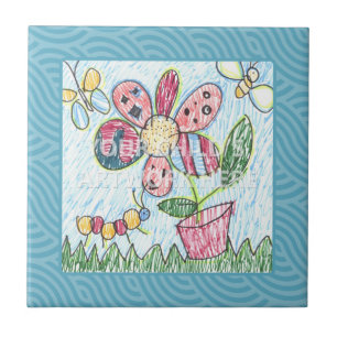 Blue Framed Tile/Trivet Tile