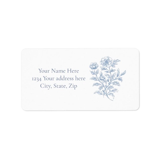 Blue French Address Label (Front)