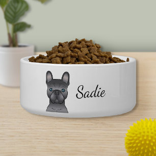 Blue French Bulldog / Frenchie Cartoon Dog & Name