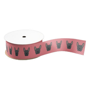 Blue French Bulldog Grosgrain Ribbon