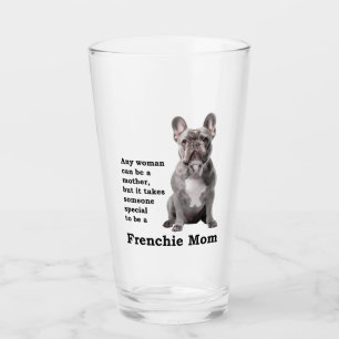 Blue French Bulldog Mum Glass