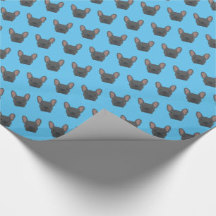 Blue French Bulldog Pattern Wrapping Paper