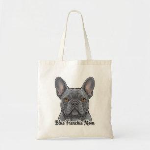 Blue French Bulldog Portrait Cute Frenchie Design Tote Bag