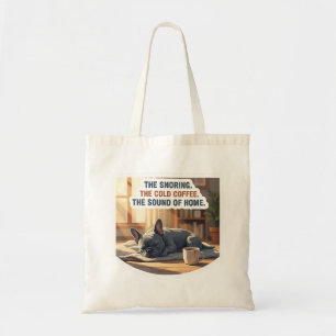 Blue French Bulldog Snoring Cosy Home Dog Mum Coff Tote Bag
