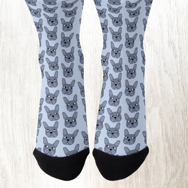 Blue French Bulldog Socks (Fun blue French Bulldog Frenchie socks)
