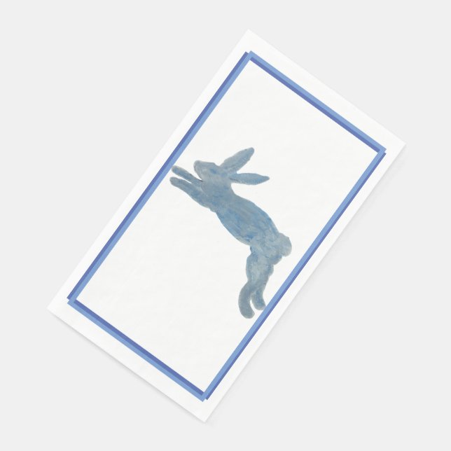 Blue French Country Bunny Rabbit Napkin (Corner)