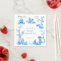 Blue French Country Farm Animal Boy Baby Shower