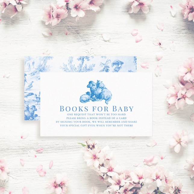 Blue French Country Farm Animal Boy Books for Baby Enclosure Card (Creator Uploaded)