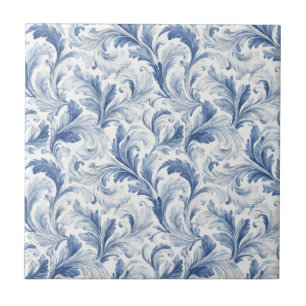 Blue French Country Toile Pattern Ceramic Tile