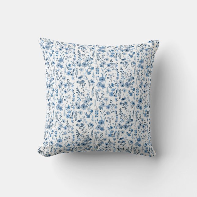 Blue French Floral  Cushion (Front)