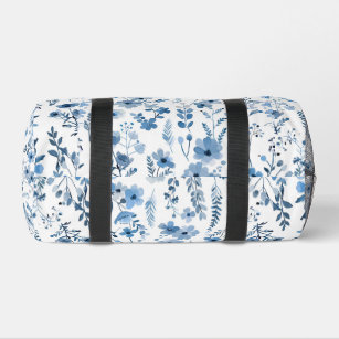 Blue French Floral  Duffle Bag