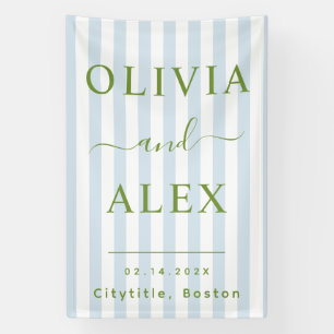Blue French Personalised Wedding Banner