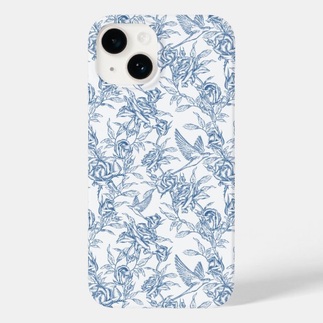 Blue French Toile Case-Mate iPhone Case (Back)