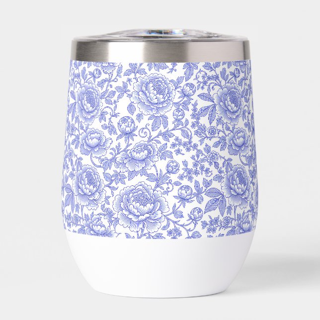 Blue French Toile Floral Pattern (Front)