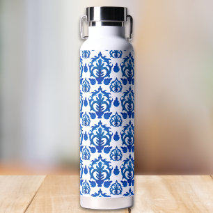 Blue French Toile Pattern Water Bottle